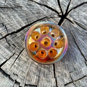 Vintage Carnival Glass Flower Frog